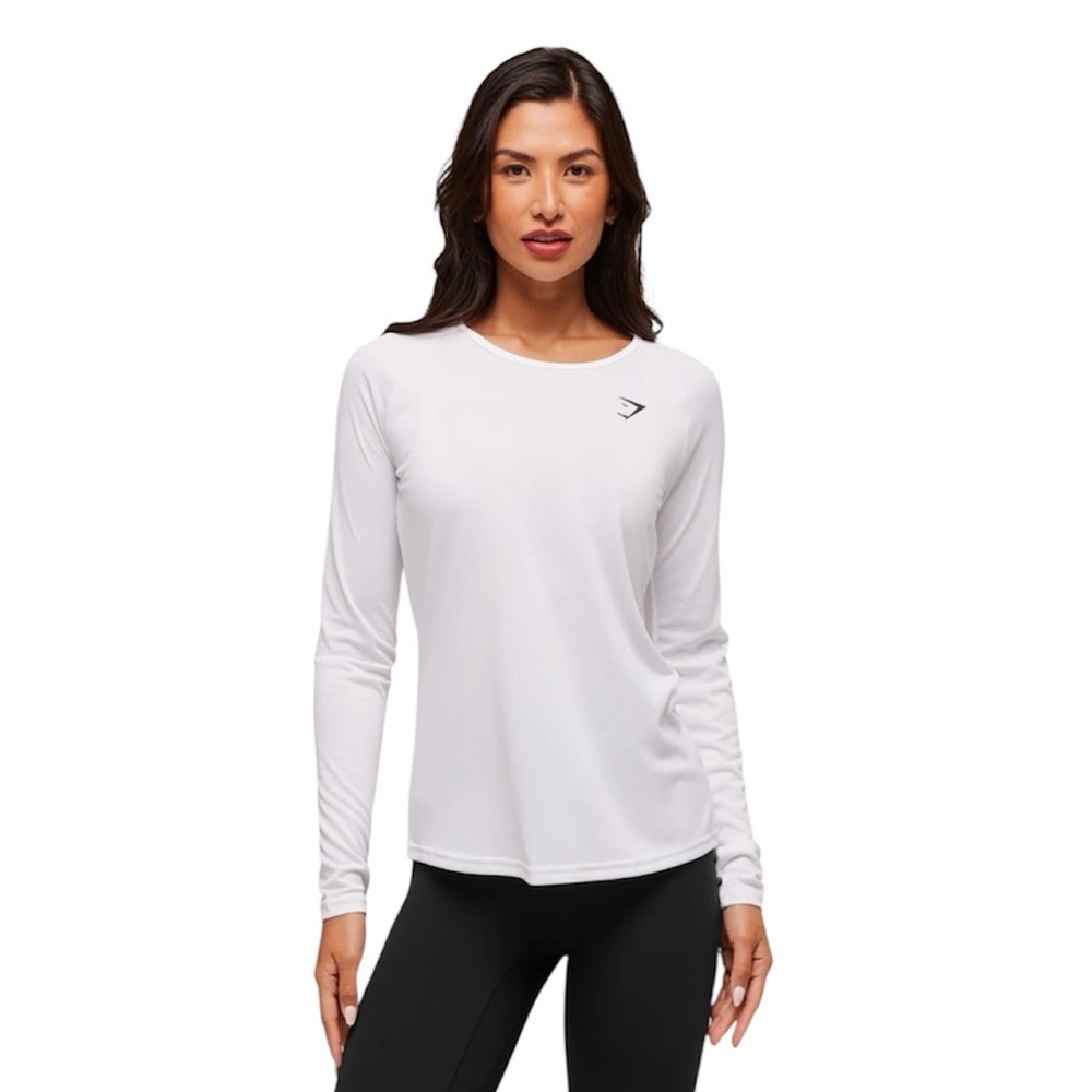 NWOT GYMSHARK WHITE LONG SLEEVE TOP